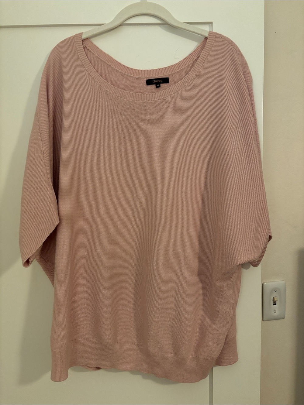 Quince Women's Dusty Rose Scoop-Neck Relaxed Knit Top